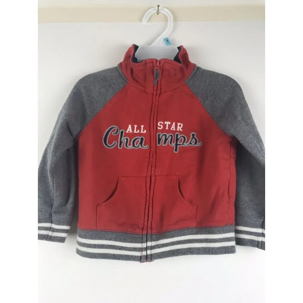 Carter's Boy Toddler Full Zip Jacket All‎ Star Champs 24 Mo Red Gray